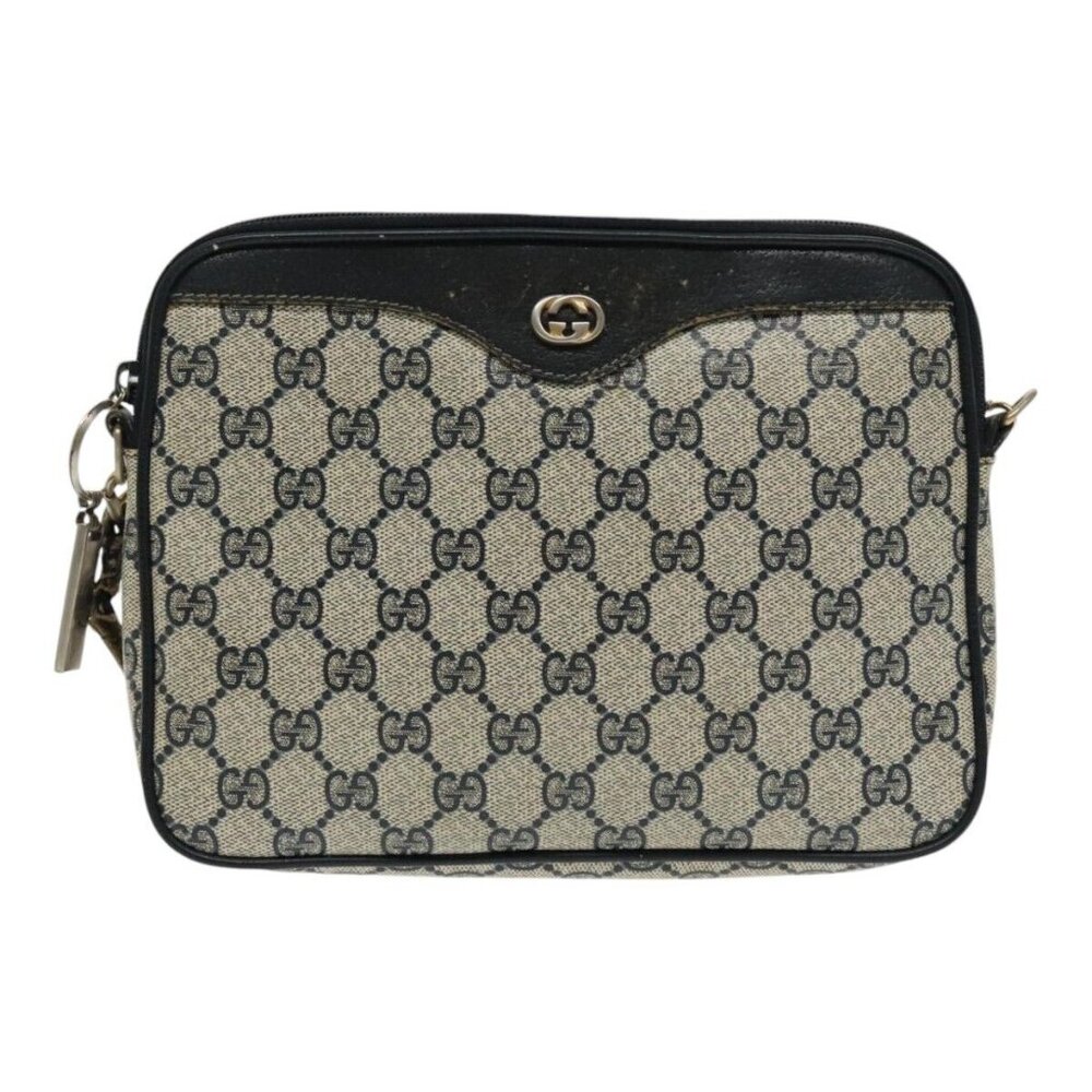 GUCCI GG Supreme Shoulder Bag PVC Navy 156 02 066 Auth ar12605 - Picture 11 of 16